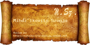 Mihálkovits Szonja névjegykártya